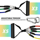 VAYU 11pcs /set Resistance Bands Set Latex Tubes Pull Rope With Door Anchor Handles Ankle Straps For Training Physical Therapy