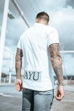 VAYU DESIGN Tall t-shirt with crew neck and roll sleeve in white