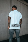 VAYU DESIGN Tall t-shirt with crew neck and roll sleeve in white