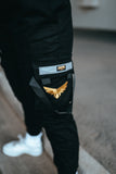 Boyfriend multi pocket raw cargo pants