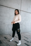 Boyfriend multi pocket raw cargo pants